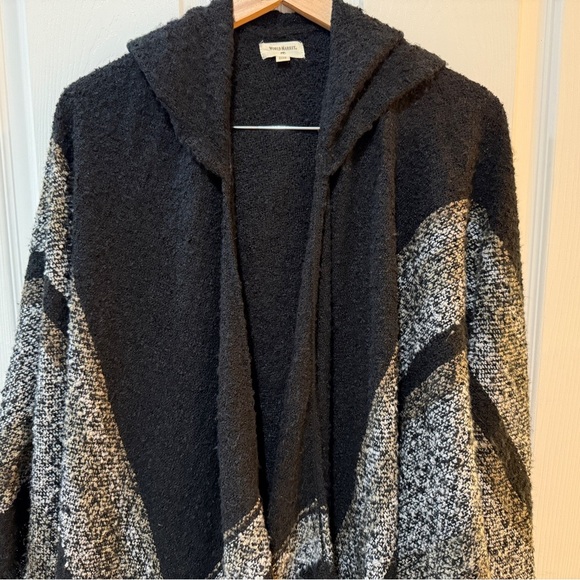 Cost Plus World Market Black Textured Poncho Lagenlook Oversized Cape - Picture 3 of 5